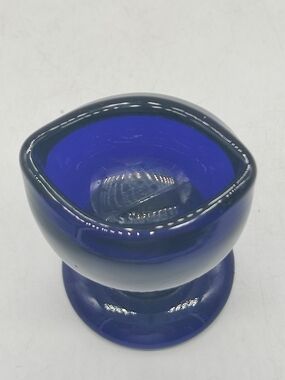 Vintage Cobalt Blue Glass Pedestal Eye Bath Wash Cup...Made In England